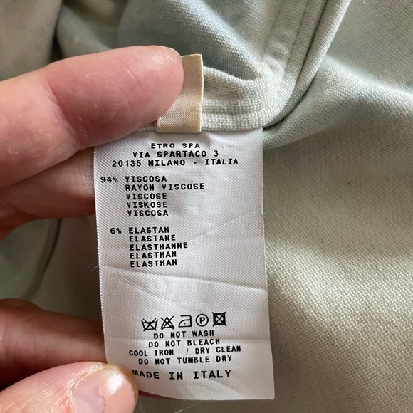 ETRO Knit Blazer Floral Print Turquoise Size 42 US Size 6 - Picture 8 of 9